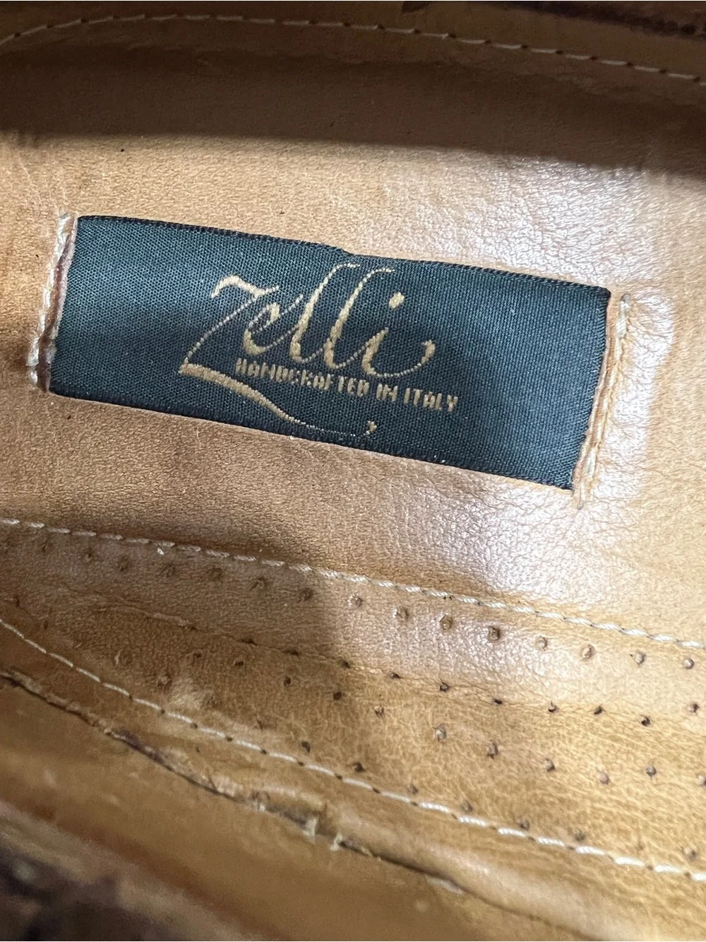 Men's Brown Woven Leather Tassel Loafers Zelli 11.5